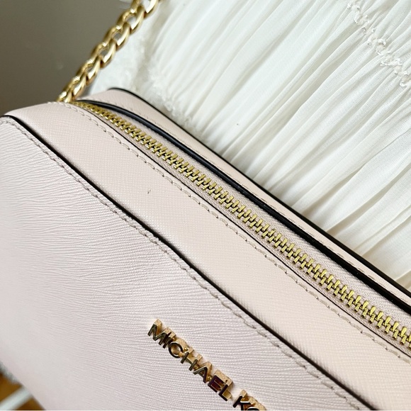 Michael Kors Pink Jet Set Large Saffiano Leather Chain Crossbody - Picture 10 of 16